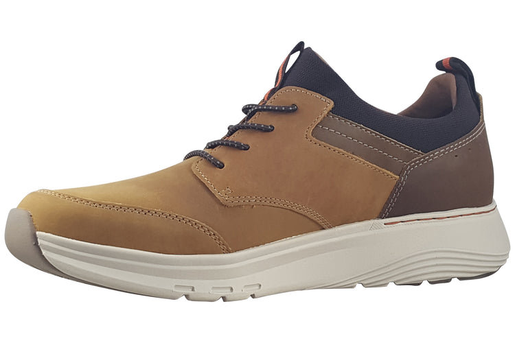 Clarks Motion Trek EZ Dark Tan Leather Mens Shoes