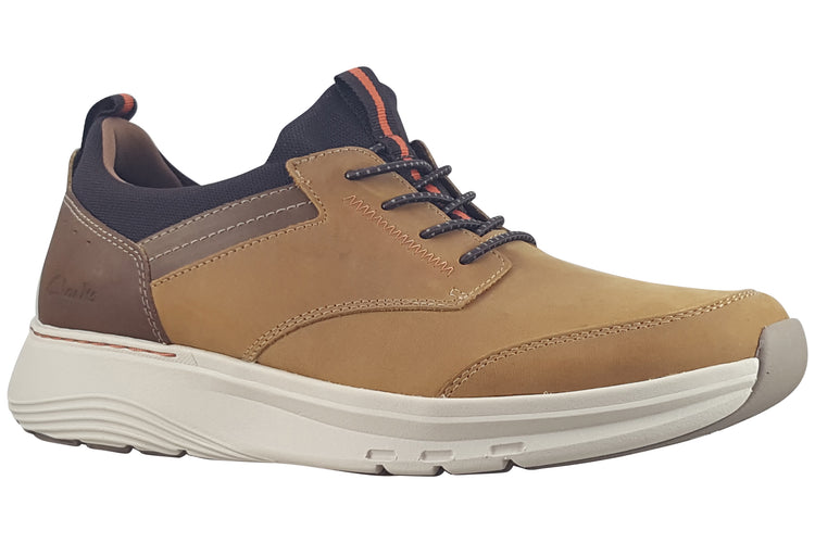 Clarks Motion Trek EZ Dark Tan Leather Mens Shoes