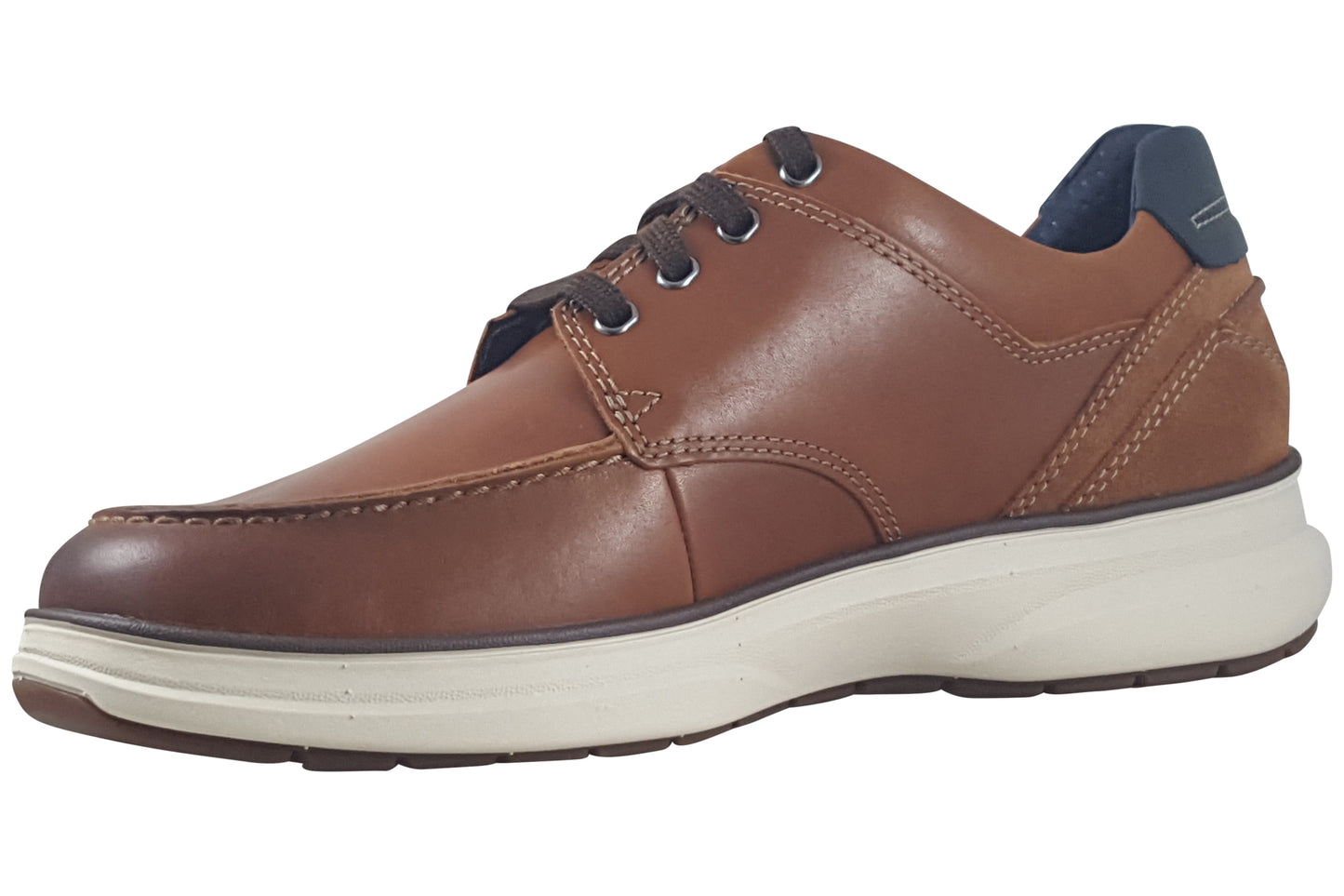 clarks mullan moc dark tan leather mens shoes left