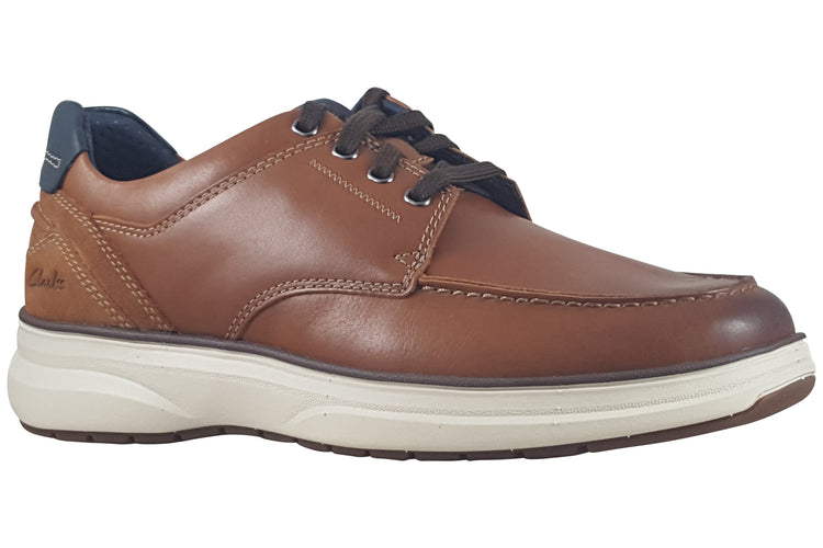 Clarks Mullan Moc Dark Tan Lea Mens Shoes