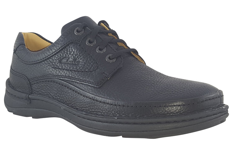 Clarks Nature Three Black Leather Mens Shoes
