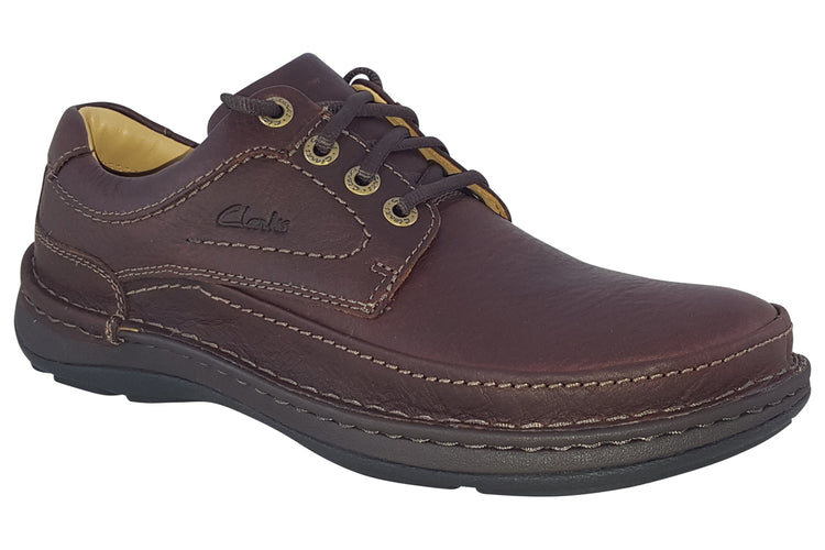 Clarks Nature Three Mahogany Leathe Mens Shoes