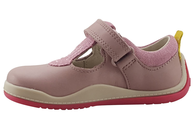 Clarks NoodleBrightT. Dusty Pink Leather Girls Shoes