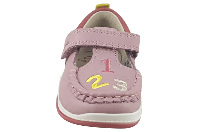 Clarks NoodleShine T. Dusty Pink Leather Girls First Shoes