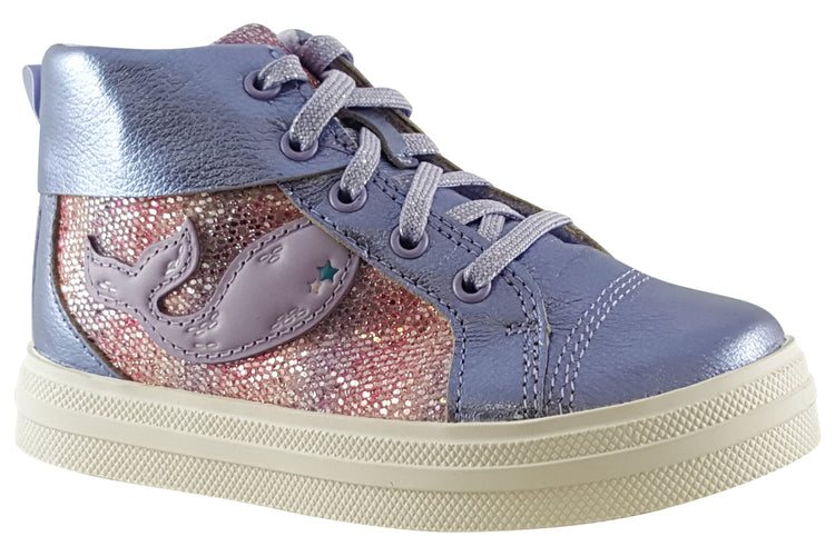 Clarks Nova City K. Lilac Leather Girls Boots