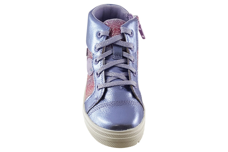 Clarks Nova City K. Lilac Leather Girls Boots