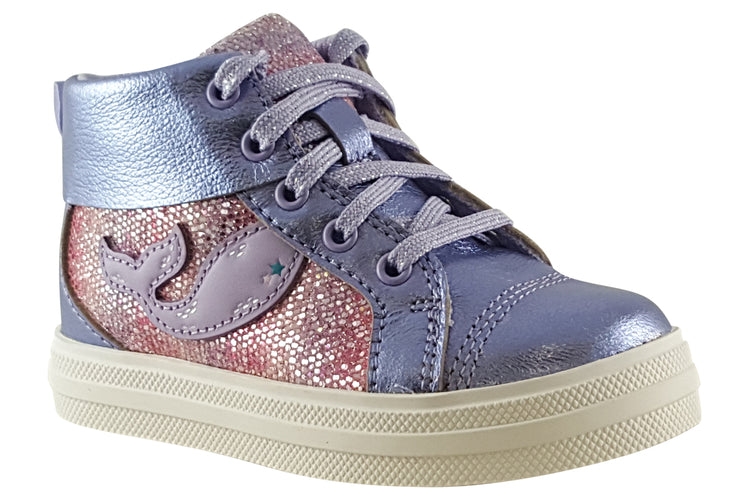 Clarks Nova City T. Lilac Leather Girls Boots