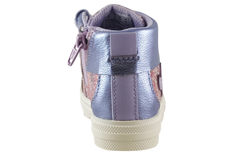 Clarks Nova City T. Lilac Leather Girls Boots