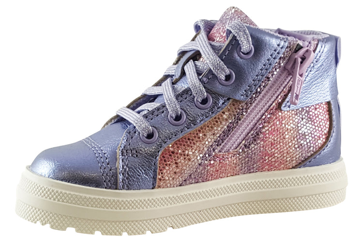 Clarks Nova City T. Lilac Leather Girls Boots