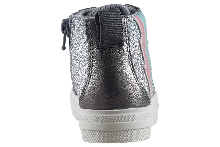 Clarks Nova Light K. Gun Metal Leather Girls Boots