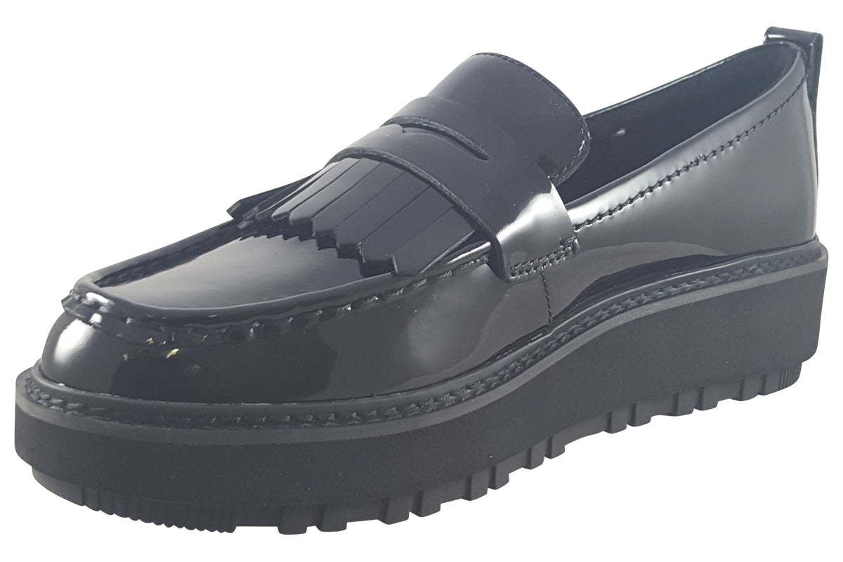 clarks oriannawloafer black patent leather womens shoes left