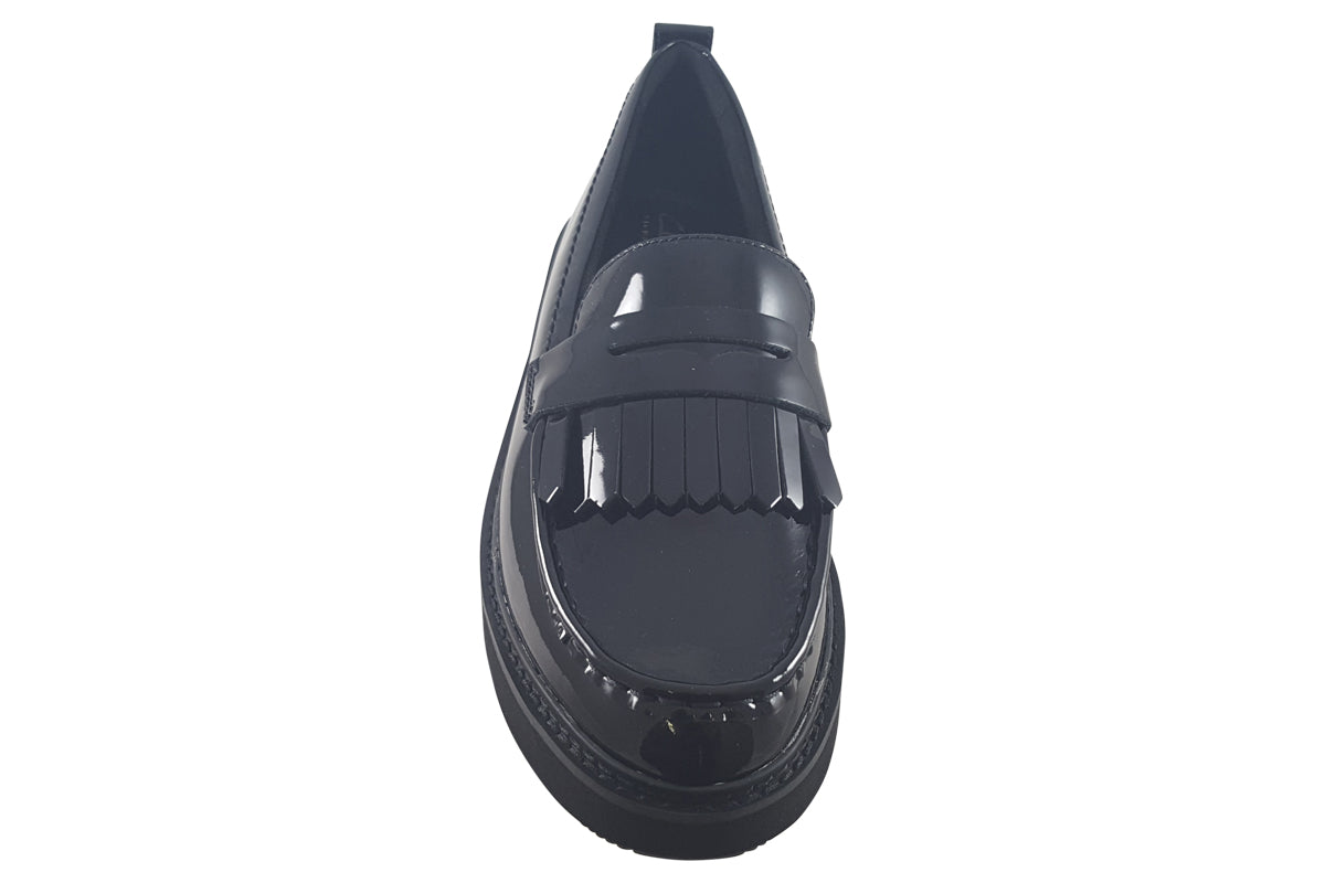 clarks oriannawloafer black patent leather womens shoes top