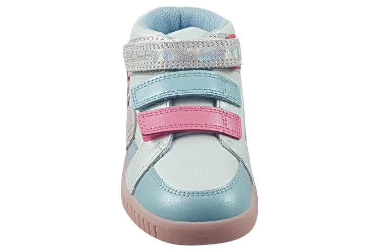 Clarks Oslo Play K. Light Blue Mult Girls Boots