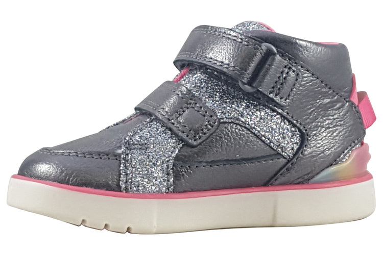 Clarks Oslo Play T. Gun Metal Girls Boots