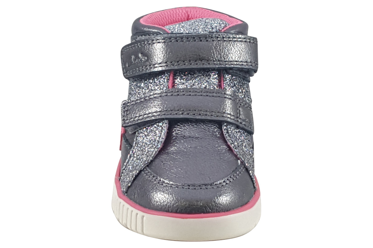 clarks oslo play t gun metal girls boots top