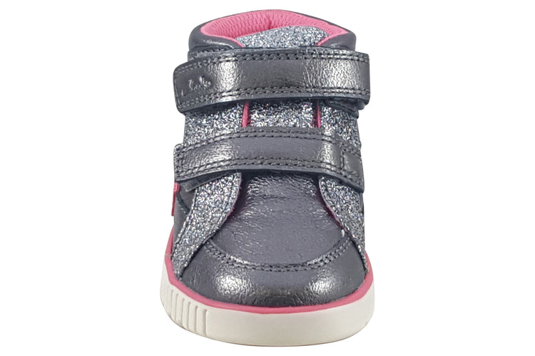 Clarks Oslo Play T. Gun Metal Girls Boots