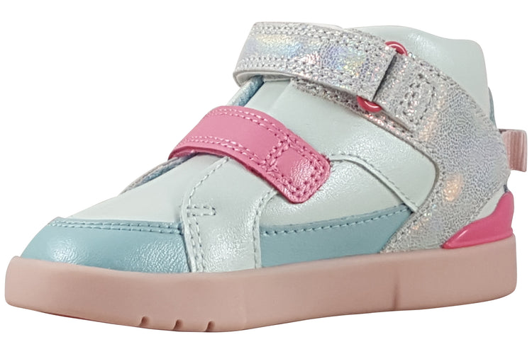 Clarks Oslo Play T. Light Blue Mult Girls Boots