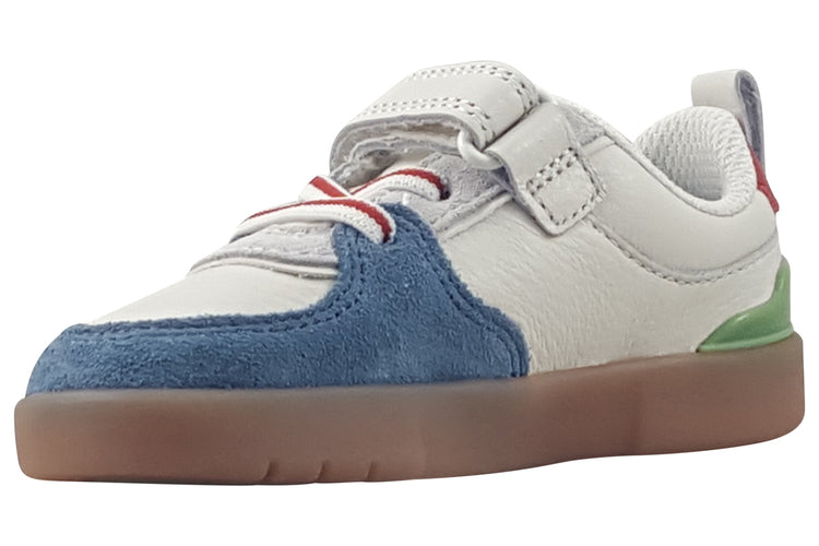 Clarks Oslo Vibe T White/Blue Boys First Shoes