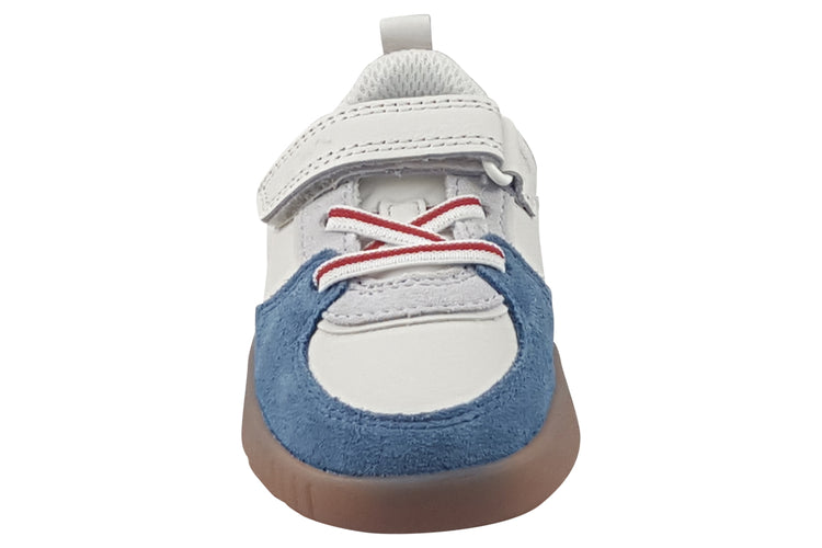 Clarks Oslo Vibe T White/Blue Boys First Shoes
