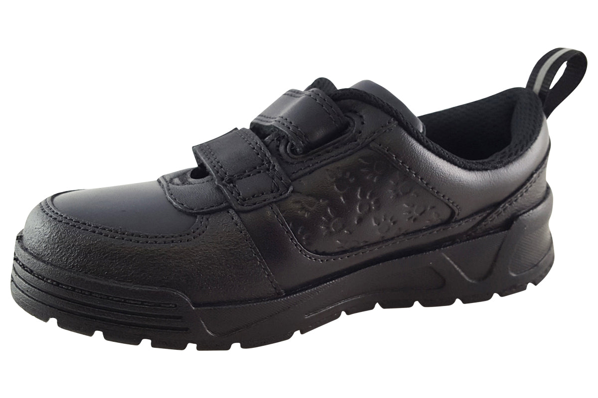 clarks palmersteggy k black leather boys sandals left
