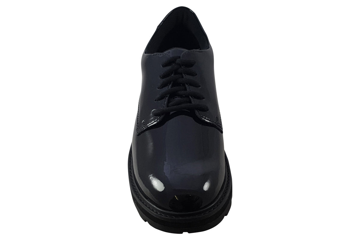 clarks prague lace y black pat girls shoes top