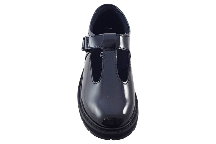Clarks PragueBrill O. Black Patent Girls School Shoes