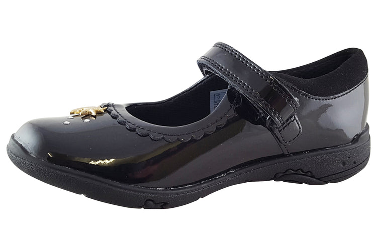 Clarks Relda Sea K. Black Patent Girls School Shoes