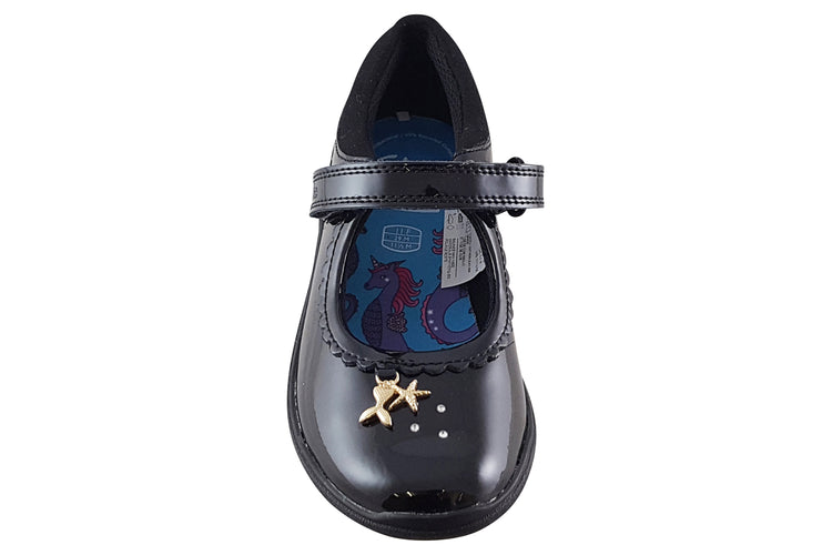Clarks Relda Sea K. Black Patent Girls School Shoes