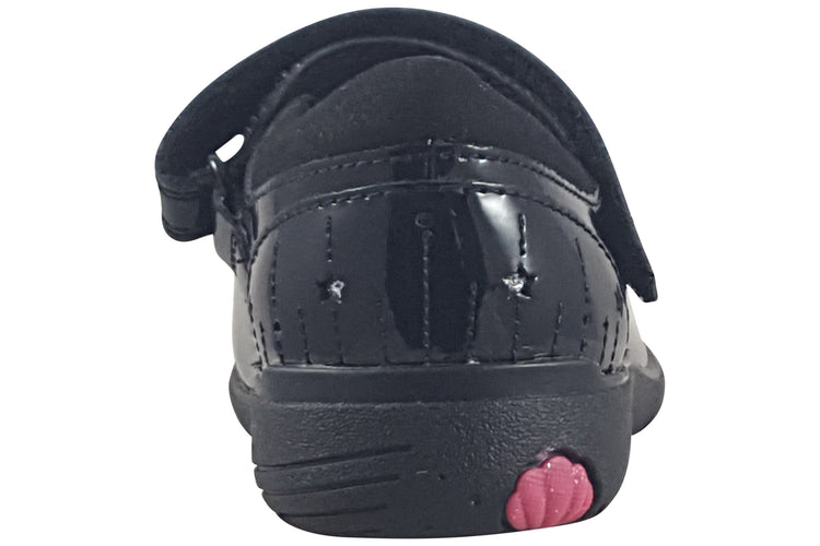 Clarks Relda Wish K. Black Pat Girls School Shoes