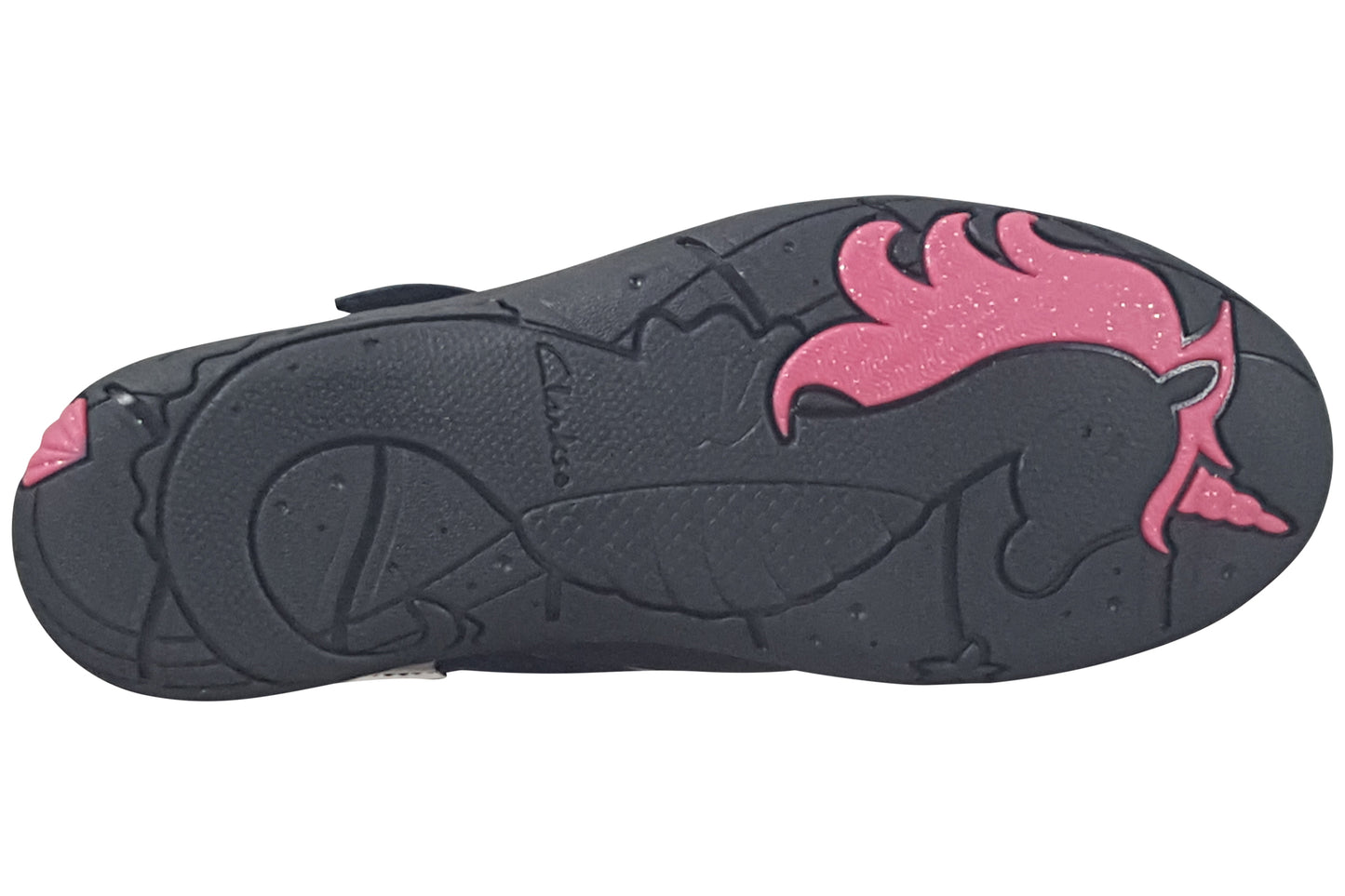 clarks relda wish k. black patent girls shoes sole