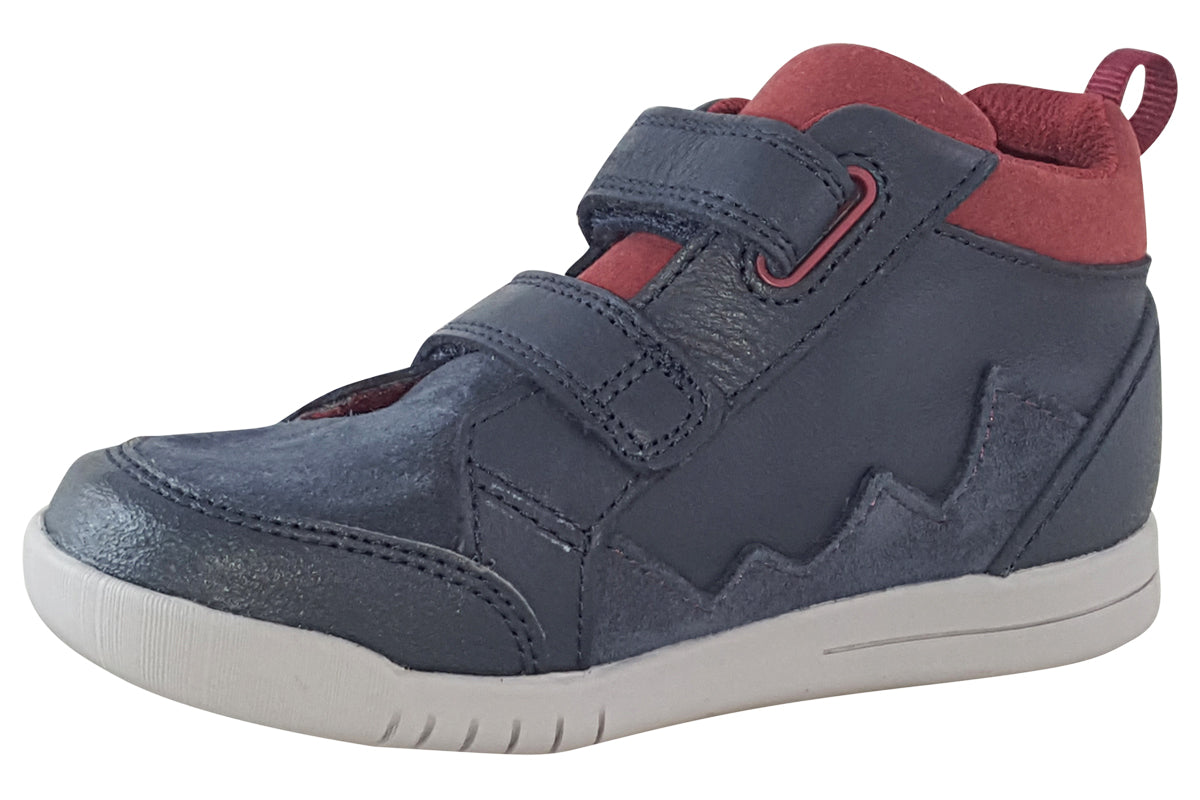 clarks rex park t navy leather boys sandals left