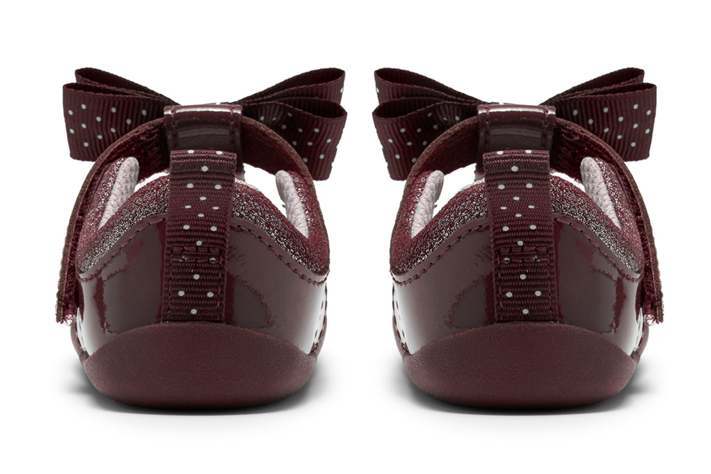 Clarks Roamer Trim T. Burgundy Pat Girls First Shoes