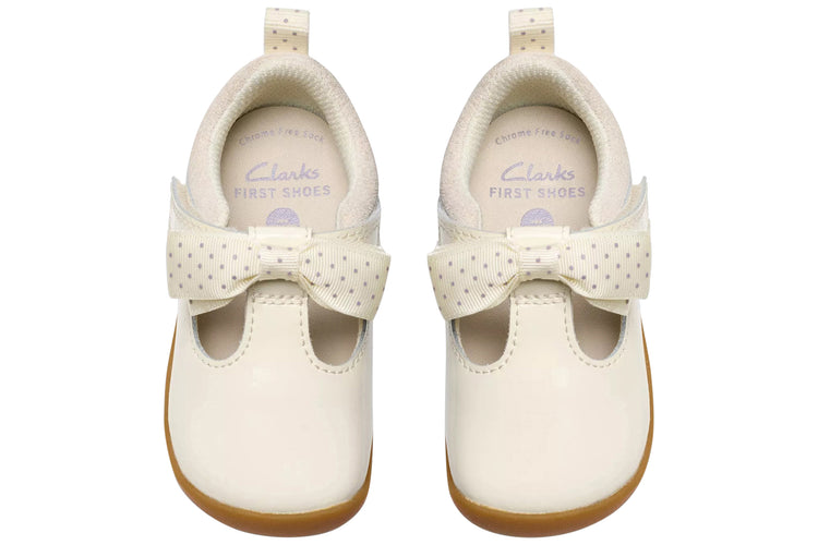 Clarks CLA Roamer Trim T. Off White Girls First Shoes