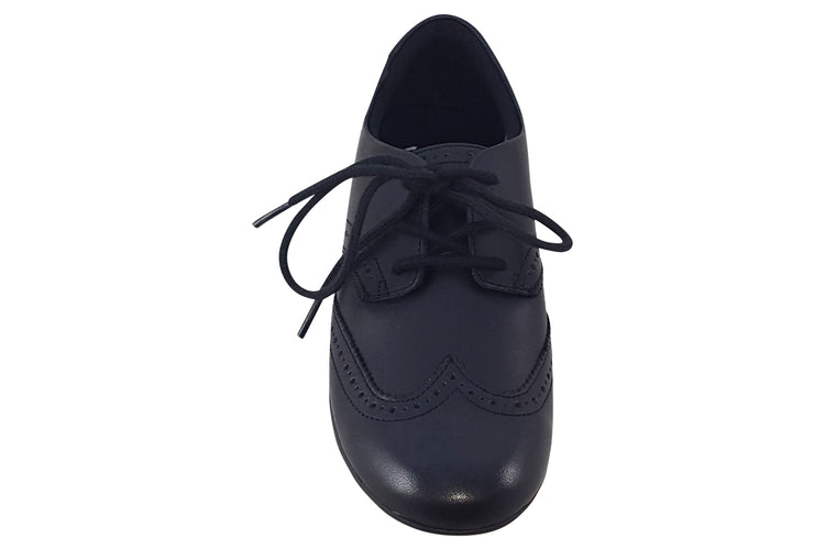 Clarks Scala Lace K Black Leather Girls School Shoes