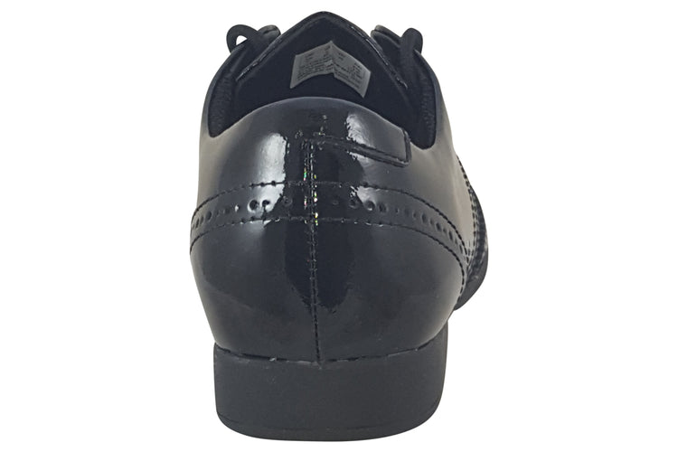 Clarks Scala Lace K Black Patent Girls School Shoes
