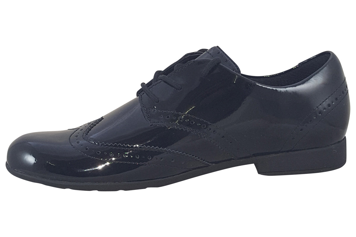 clarks scala lace k black pat girls shoes left