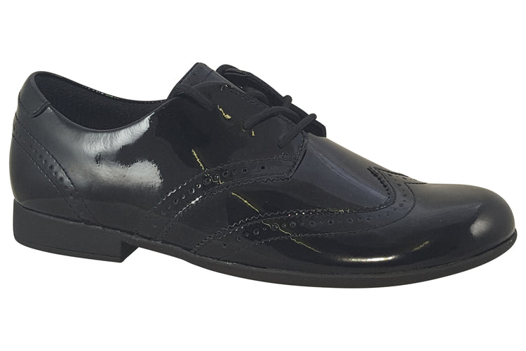 Clarks Scala Lace K Black Patent Girls School Shoes