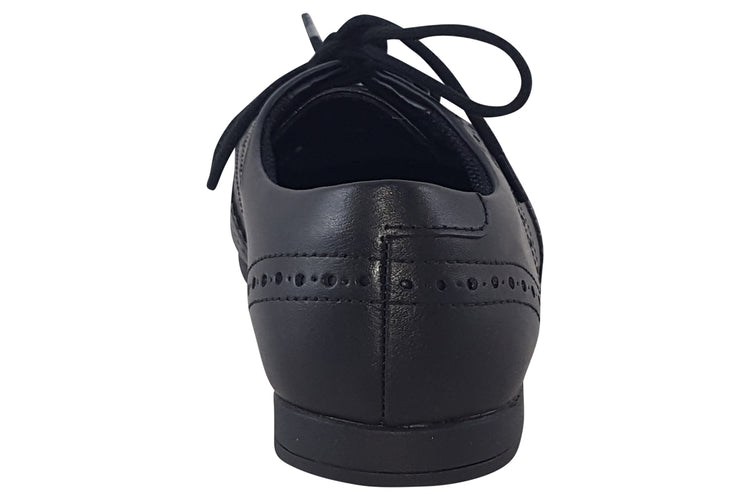 Clarks Scala Lace Y Black Leather Girls School Shoes