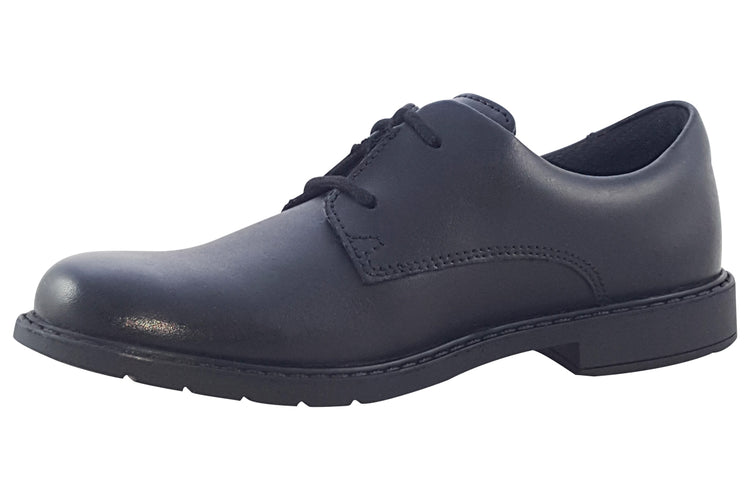 Clarks Scala Loop K Black Leather Boys School Shoes