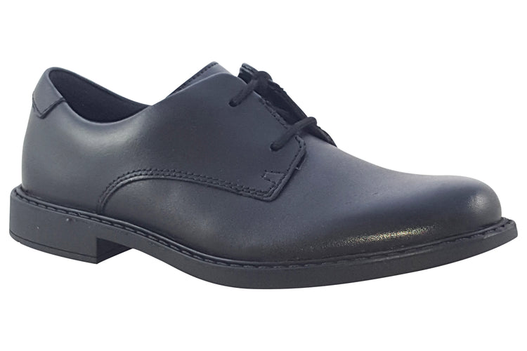 Clarks Scala Loop K Black Leather Boys School Shoes