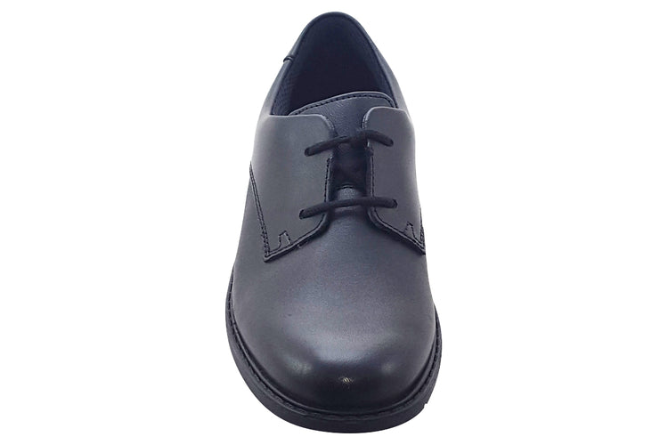 Clarks Scala Loop K Black Leather Boys School Shoes