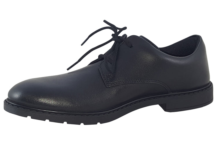 Clarks Scala Loop Y Black Leather Boys School Shoes