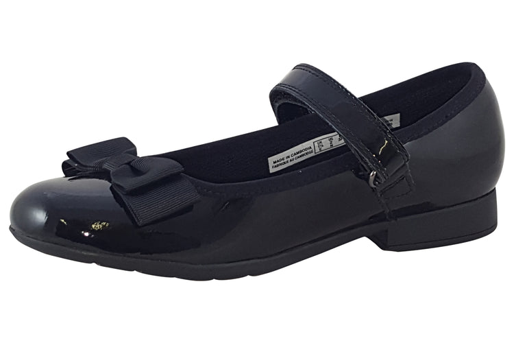 Clarks Scala Tap K Black Patent Girls School Shoes