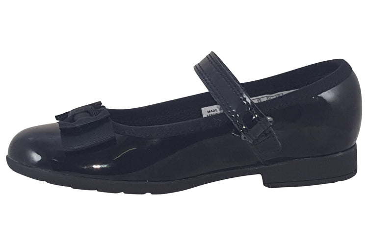 Clarks Scala Tap T Black Patent Girls School Shoes