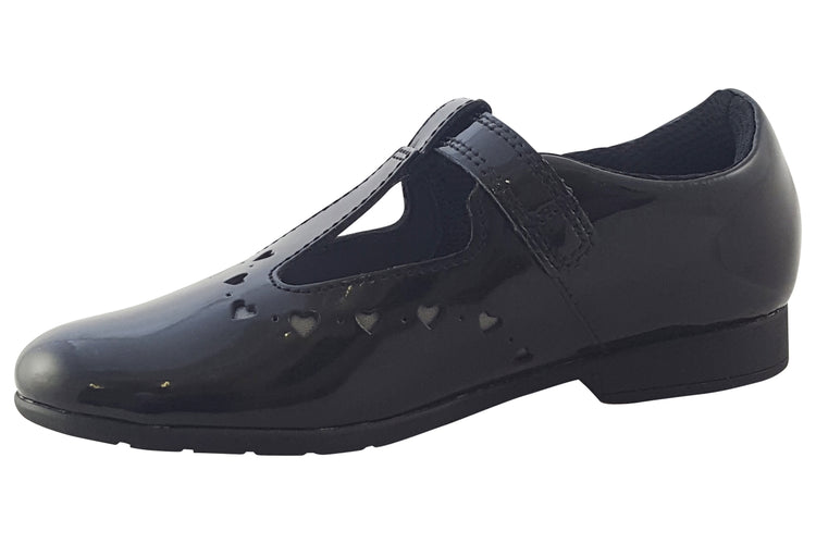 Clarks ScalaDress K. Black Patent Girls School Shoes