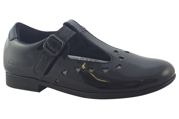 Clarks ScalaDress K. Black Patent Girls School Shoes