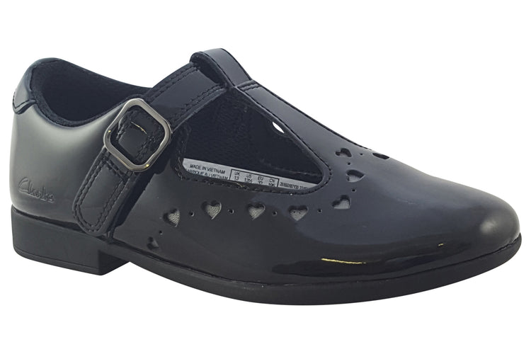 Clarks ScalaDress O. Black Patent Girls School Shoes