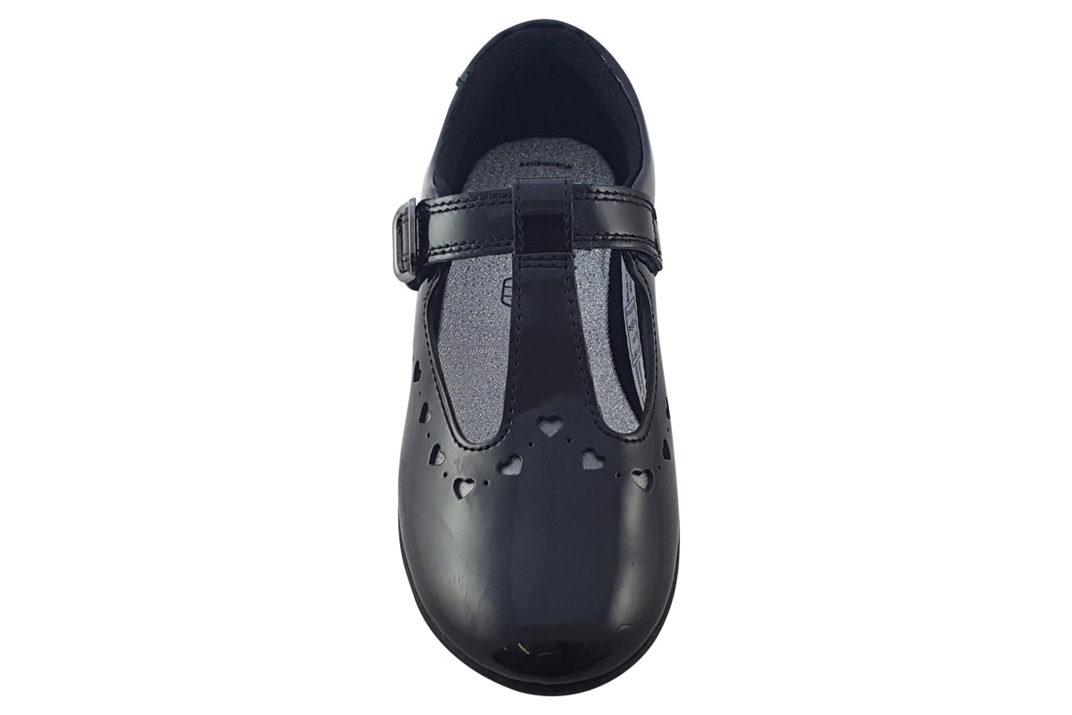 clarks scaladress o black patent girls shoes top