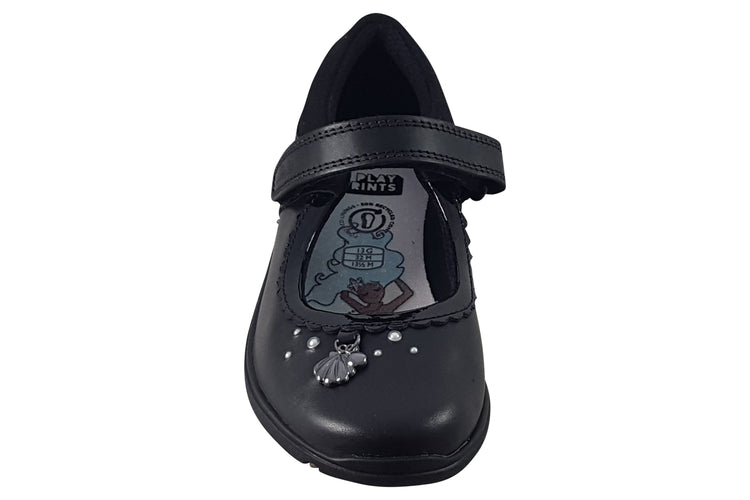 Clarks Sea Shimmer K Black Leather Girls School Shoes