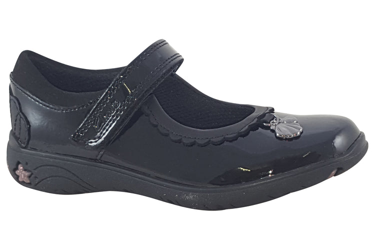 Clarks Sea Shimmer T Black Patent Girls School Shoes